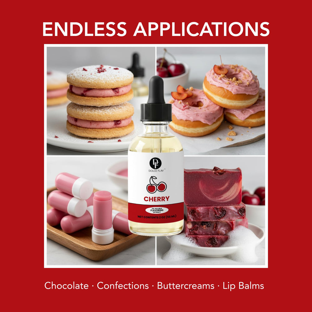 Dolce Flav Cherry Extract in a pan to flavor sauces.