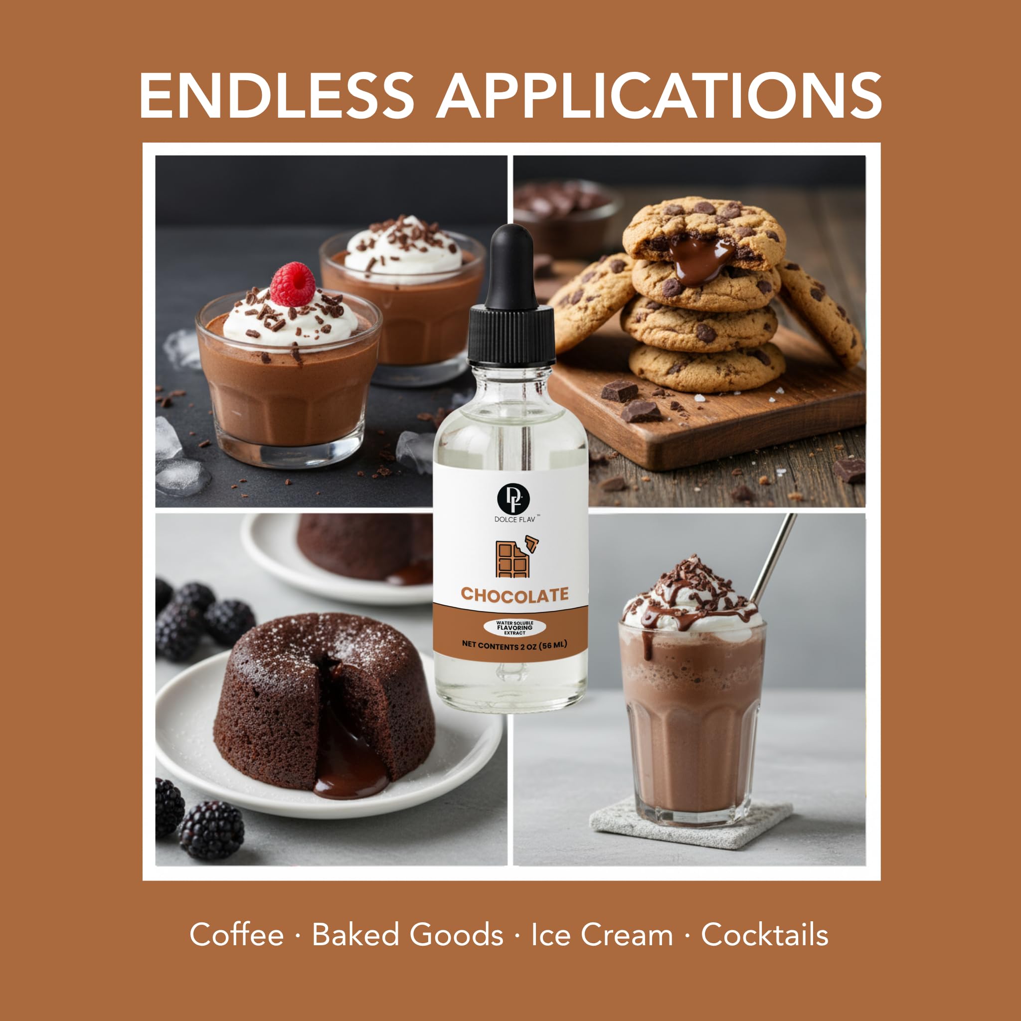 Dolce Flav chocolate extract enhances cake batter with chocolate richness