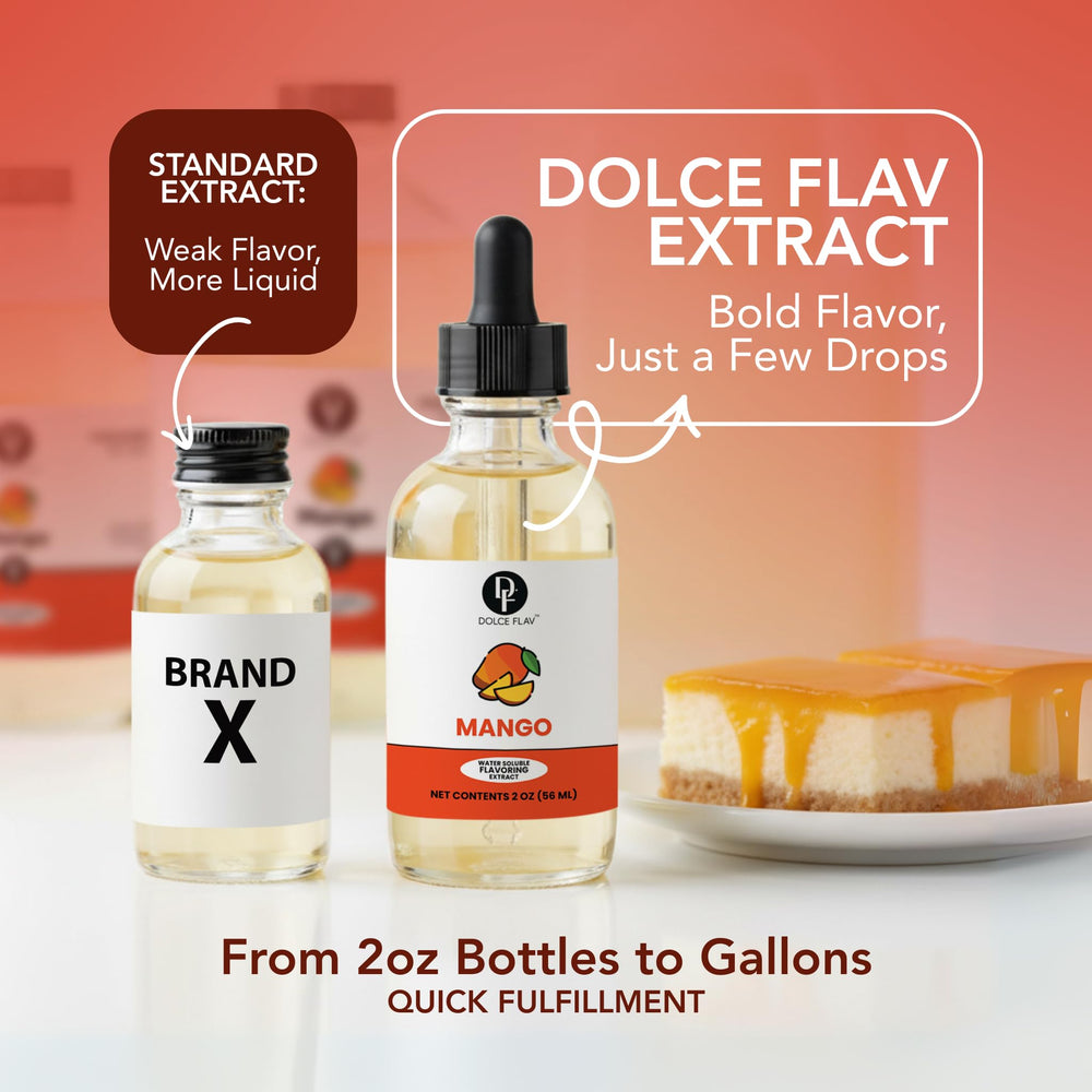 Candy or confections flavored with Dolce Foglia Mango Extract for tropical sweetness.