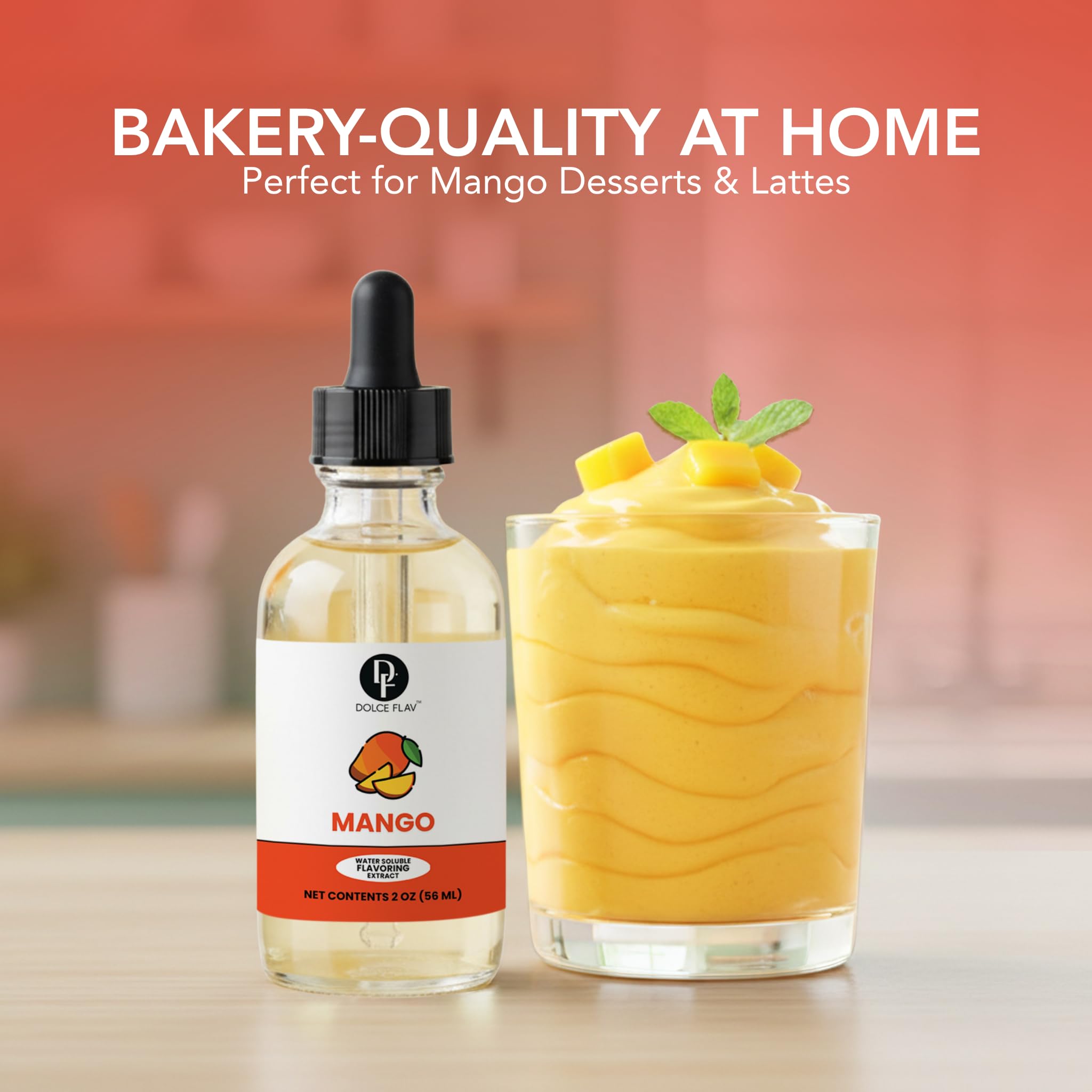 Coffee drink infused with Dolce Foglia Mango Extract for a mango twist.