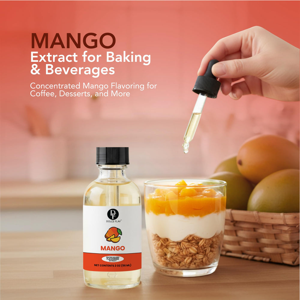 Mango ice cream made with Dolce Foglia Mango Extract, sugar-free tropical dessert idea.