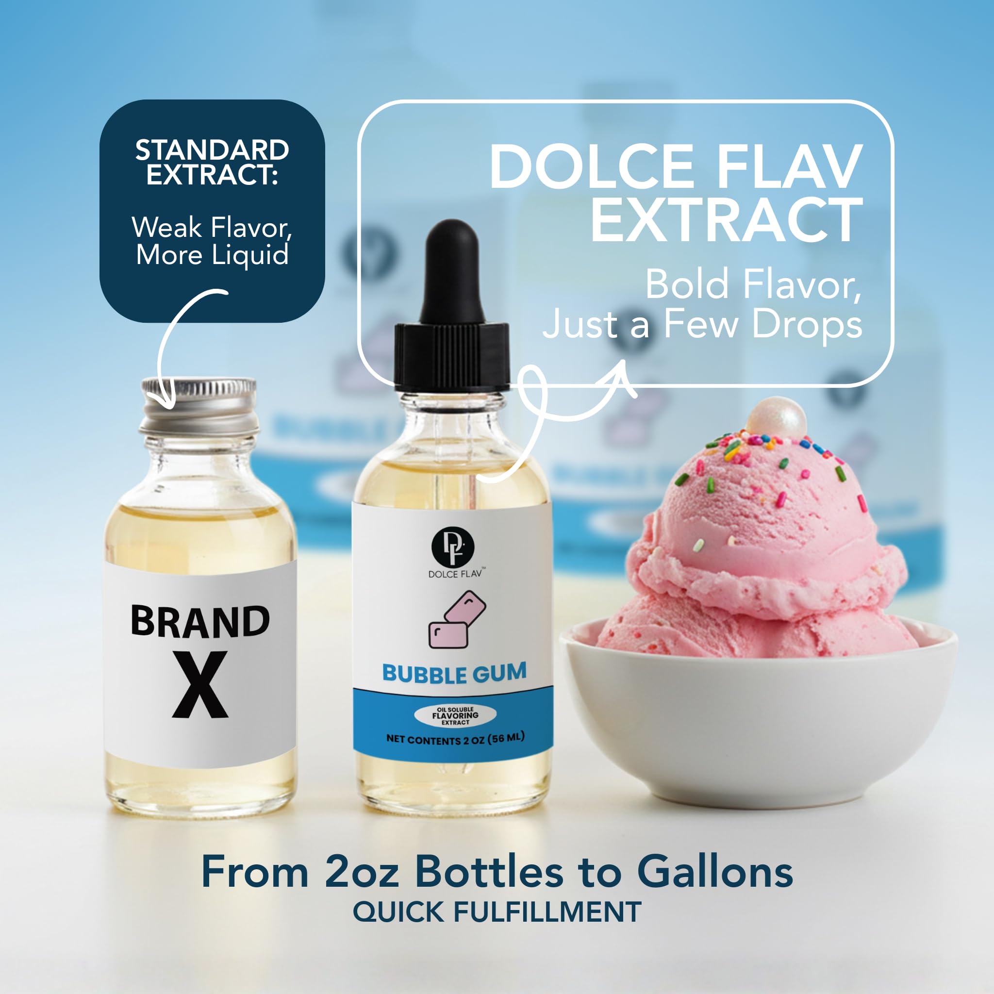 Dolce Flav ice cream swirls with bubble gum essence