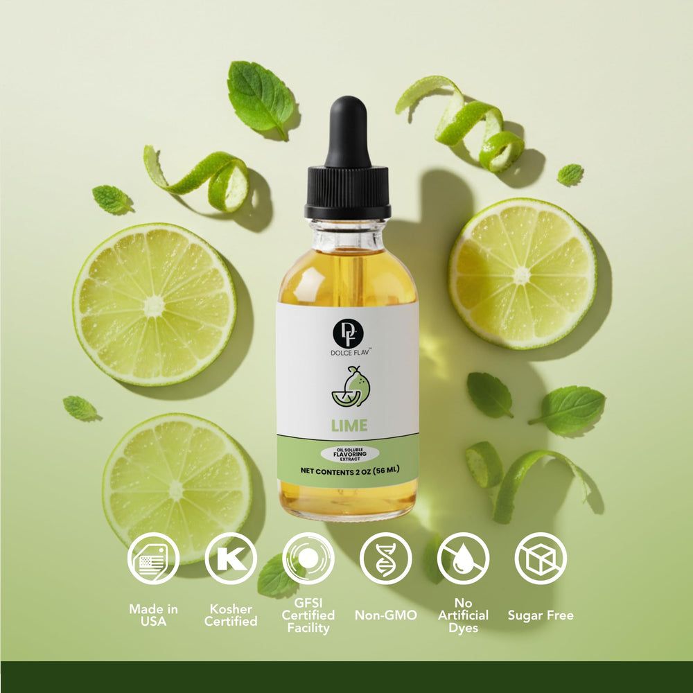 Dolce Flav lime extract dessert application showcases vivid zest for tart desserts