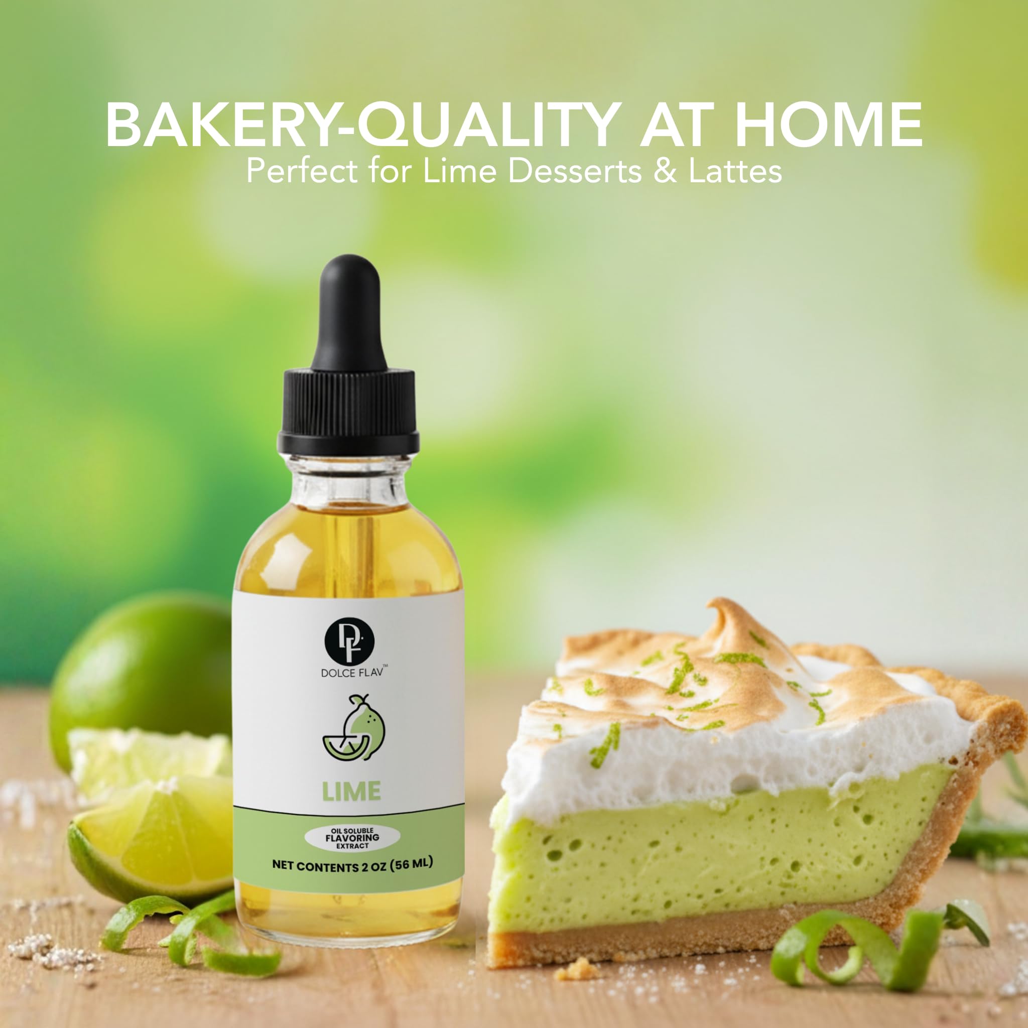 Dolce Flav lime extract on kitchen counter ready for use