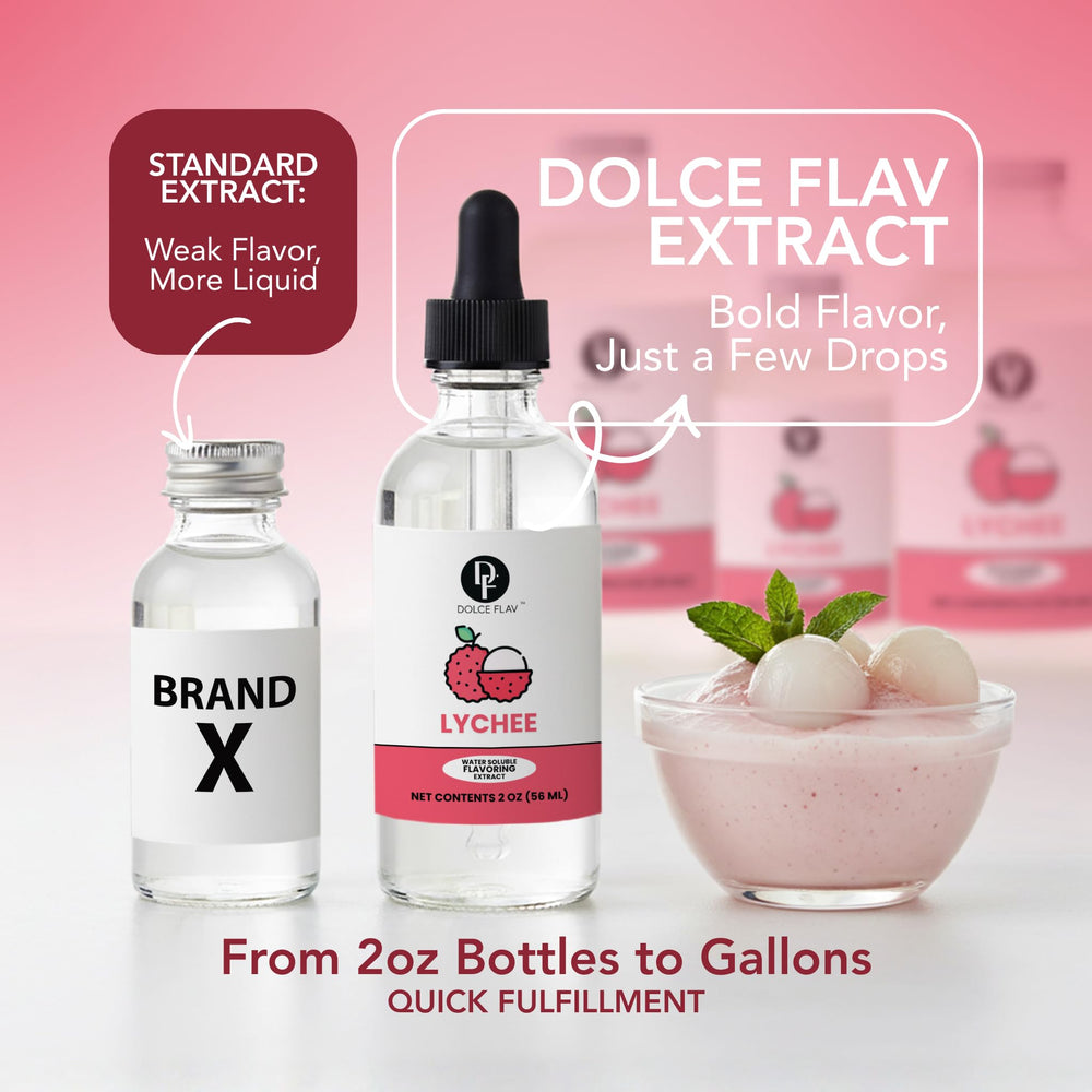Dolce Flav Lychee Extract beverage-mix use in refreshing drinks.