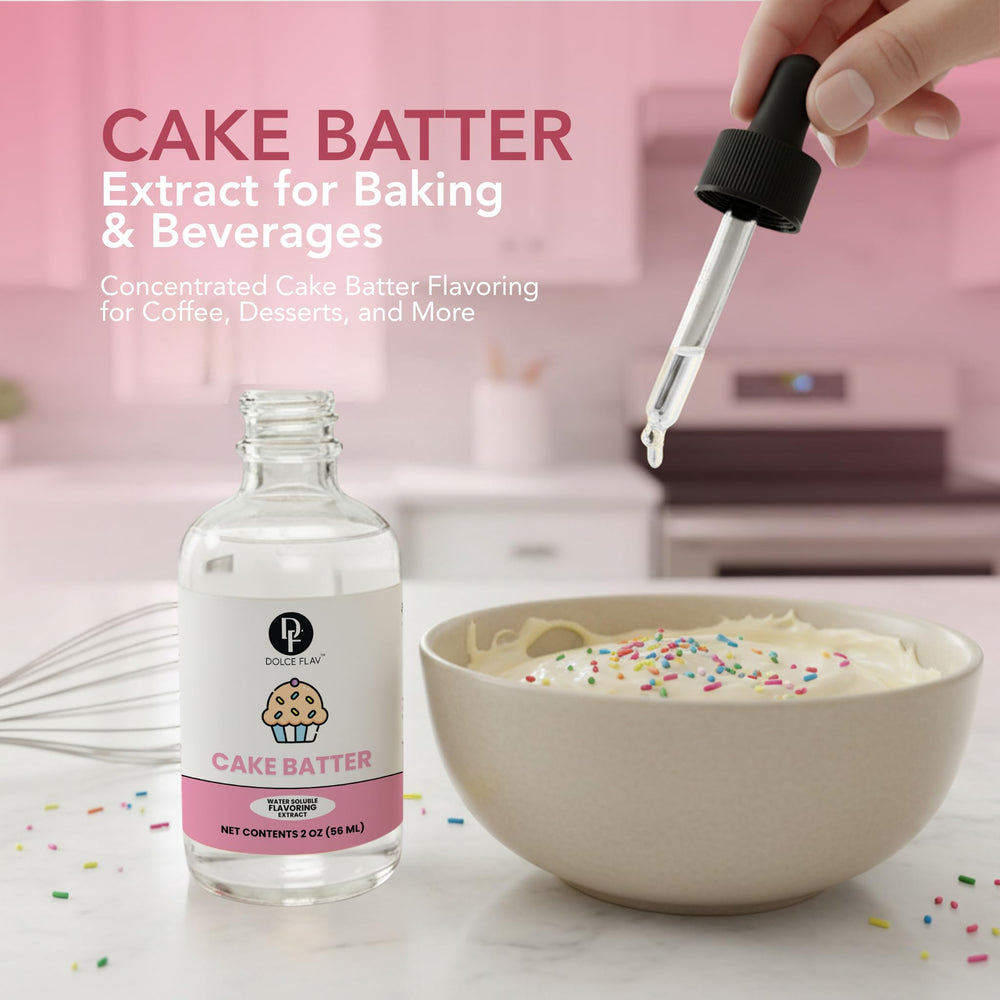 Dolce Flav cake batter dropper demonstrates precise measurement for recipes.