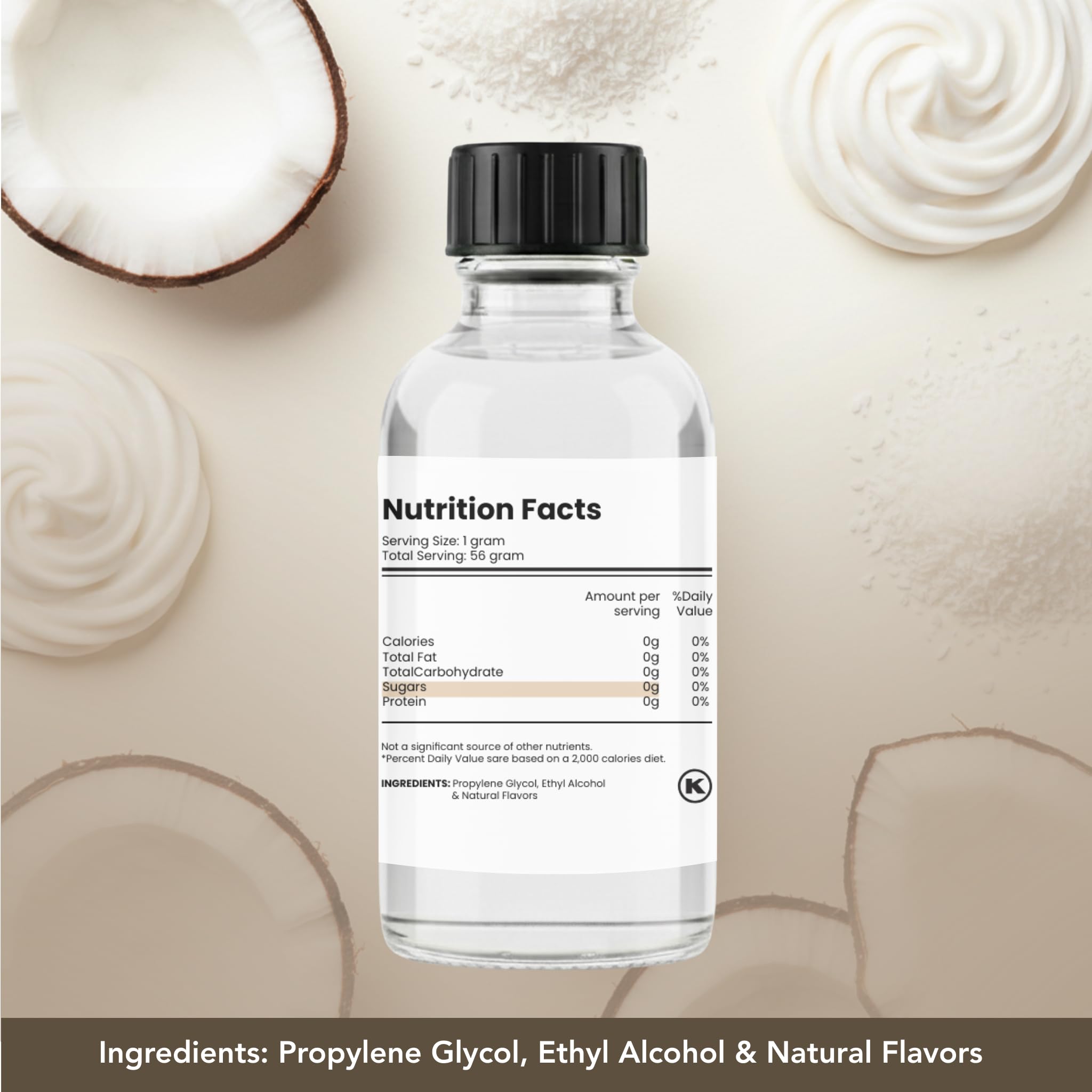 Dolce Flav coconut extract dropper enables precise flavor control in drinks.
