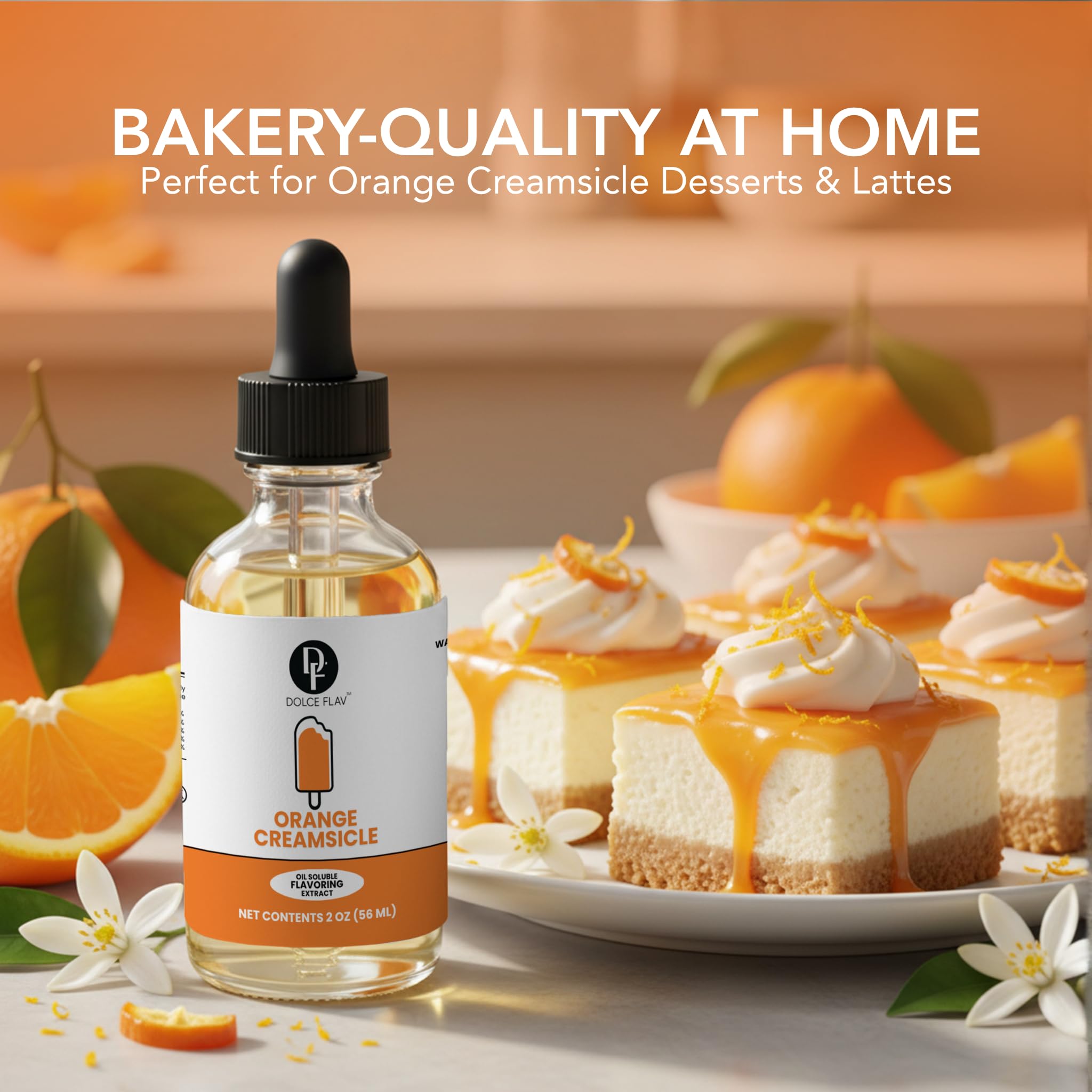 Dolce Flav 2-ounce bottle supporting versatile flavors for cookies.