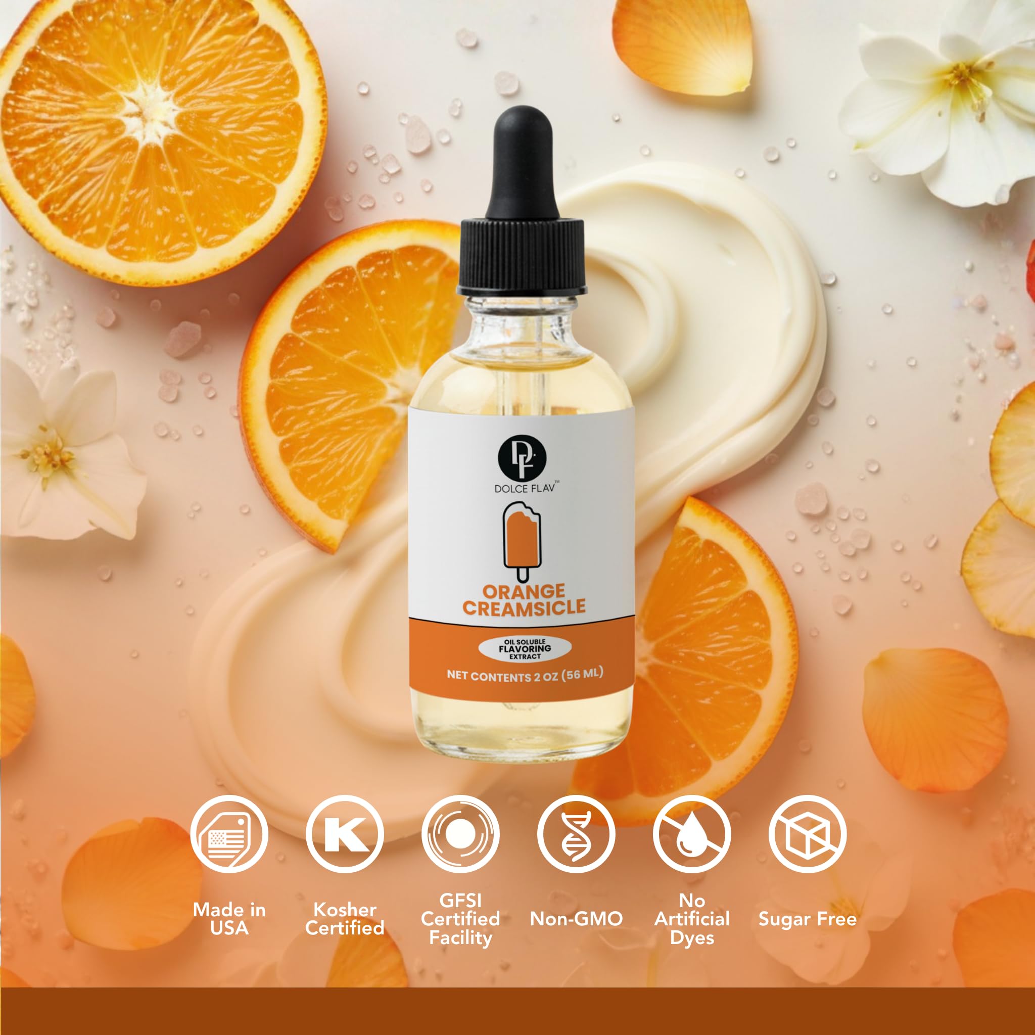 Dolce Flav candied treats enhanced by robust creamsicle aroma.