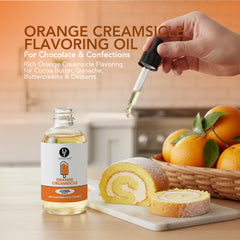 Dolce Flav extract measured dropper enabling precise flavoring in confections.