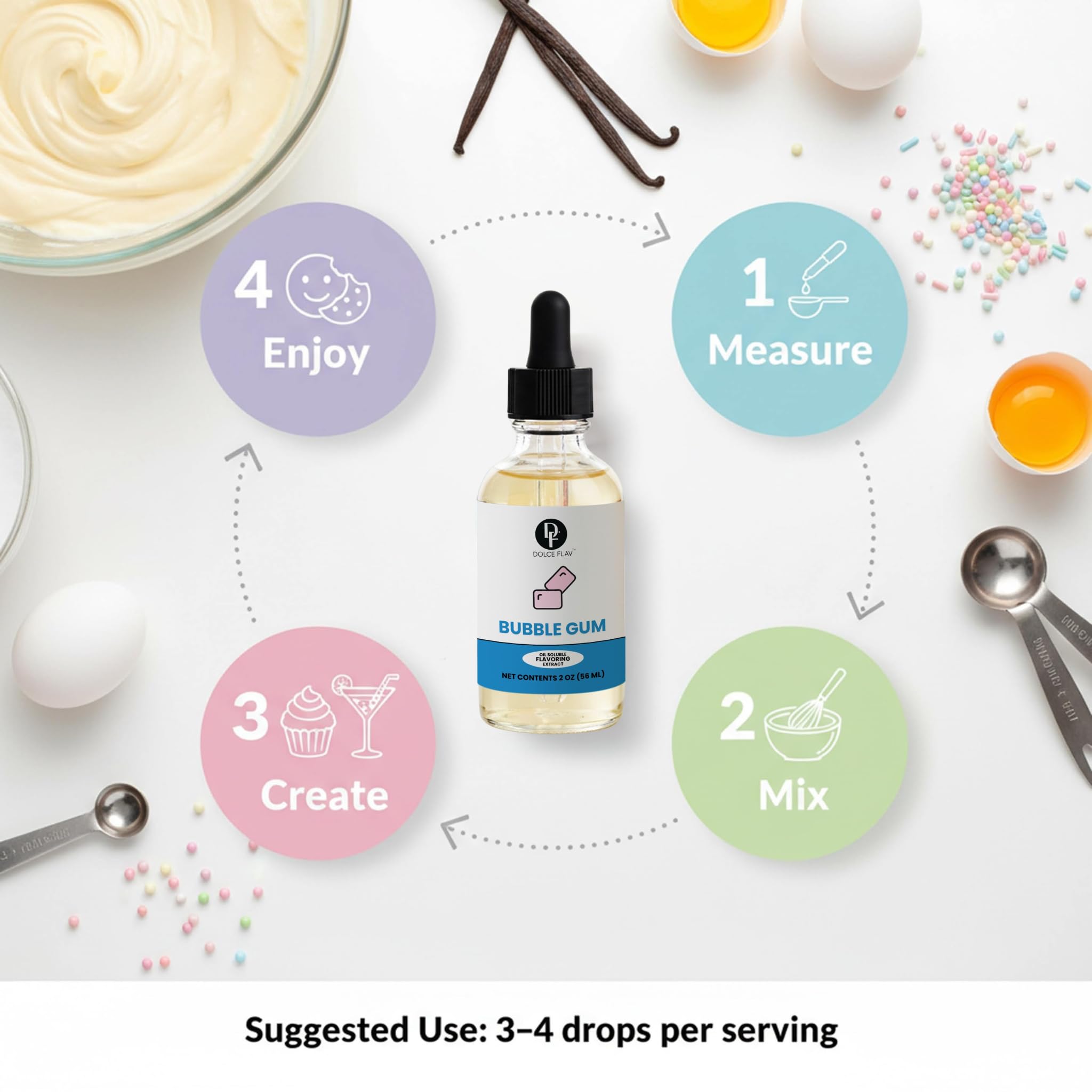 Dolce Flav packaging display for kitchen flavoring products