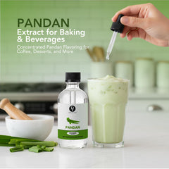 Pandan-flavored batter ready in a bowl thanks to Dolce Flav Extract.