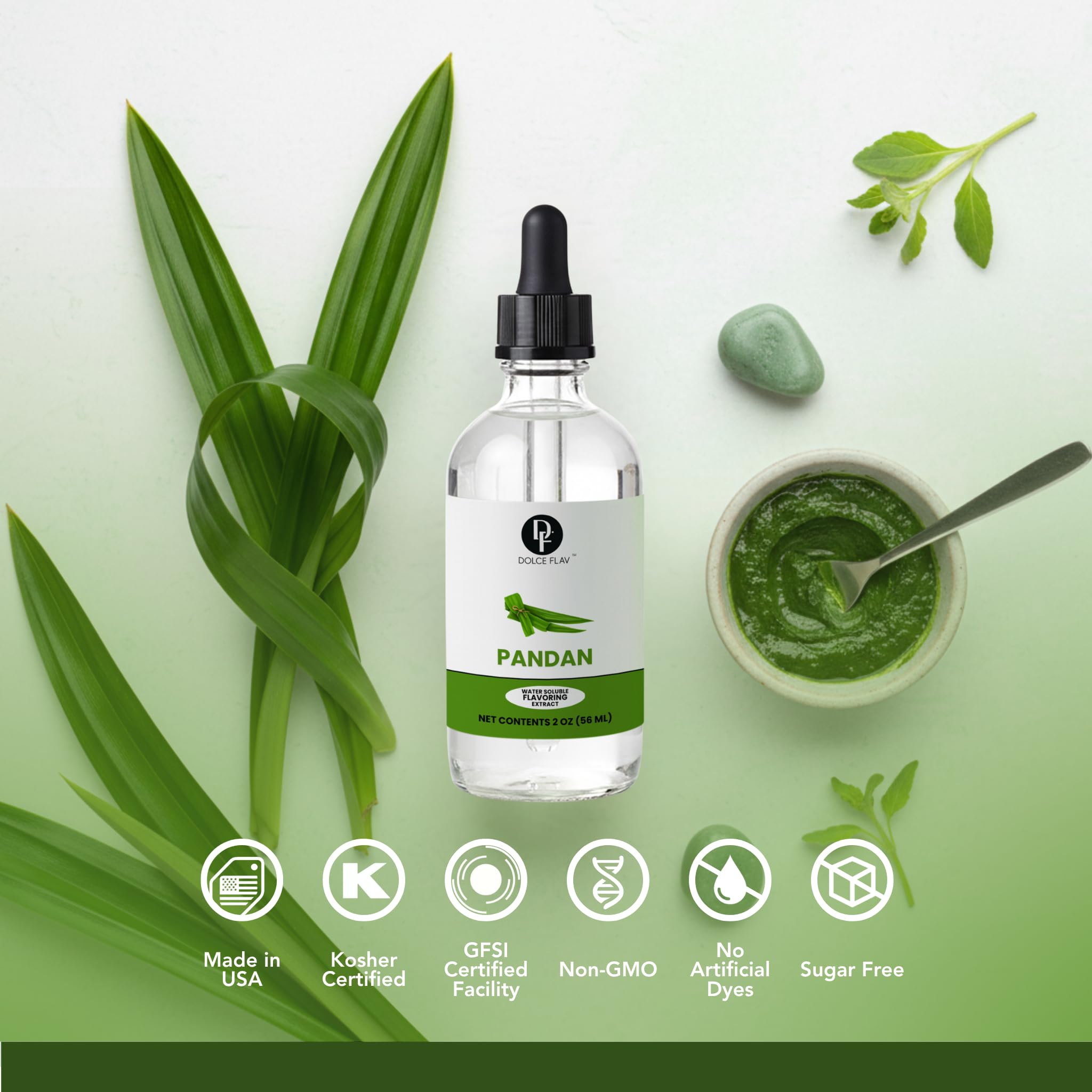 Dolce Flav Pandan Extract brightens boba tea with aromatic notes.