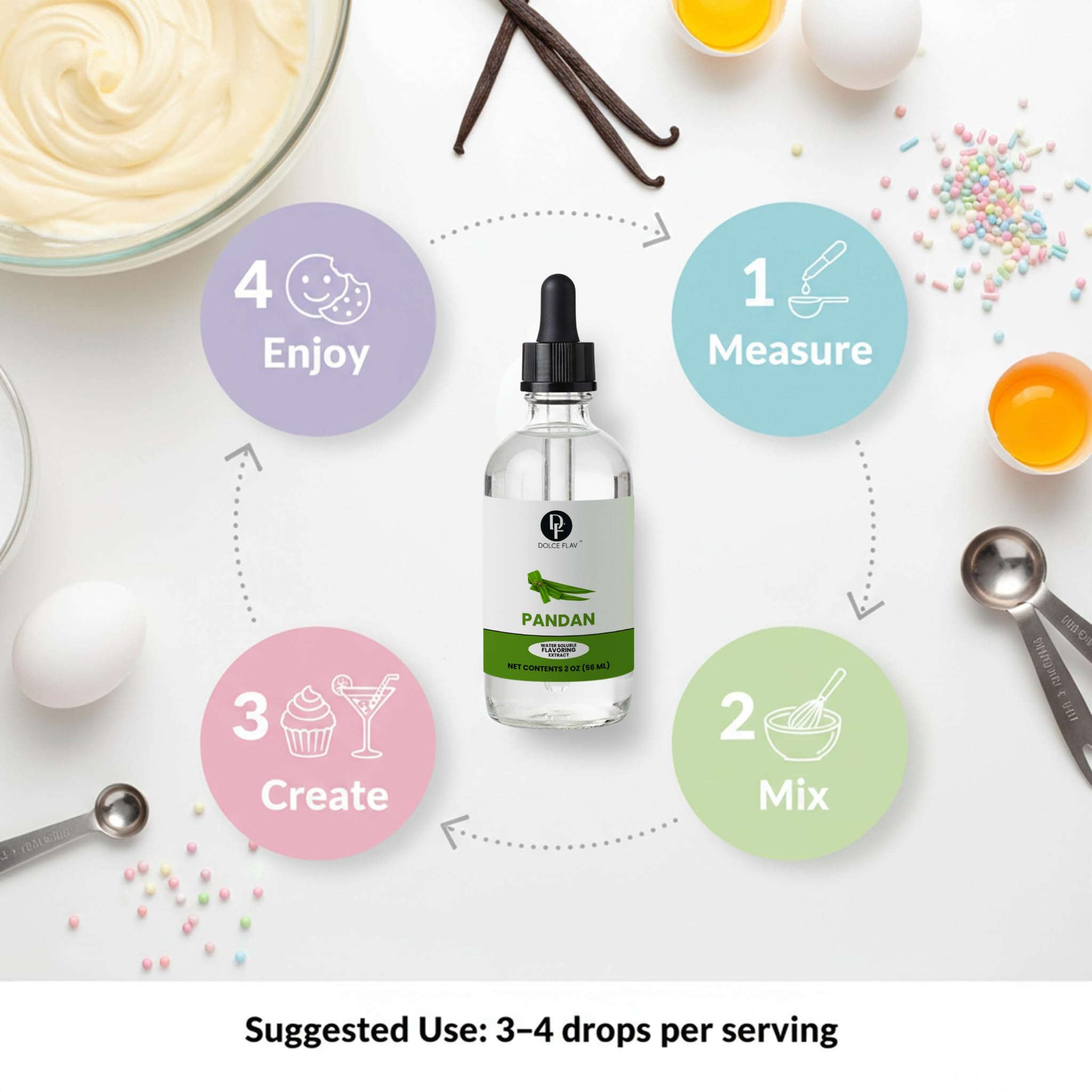 Dolce Flav Pandan bottle fits professional kitchens.