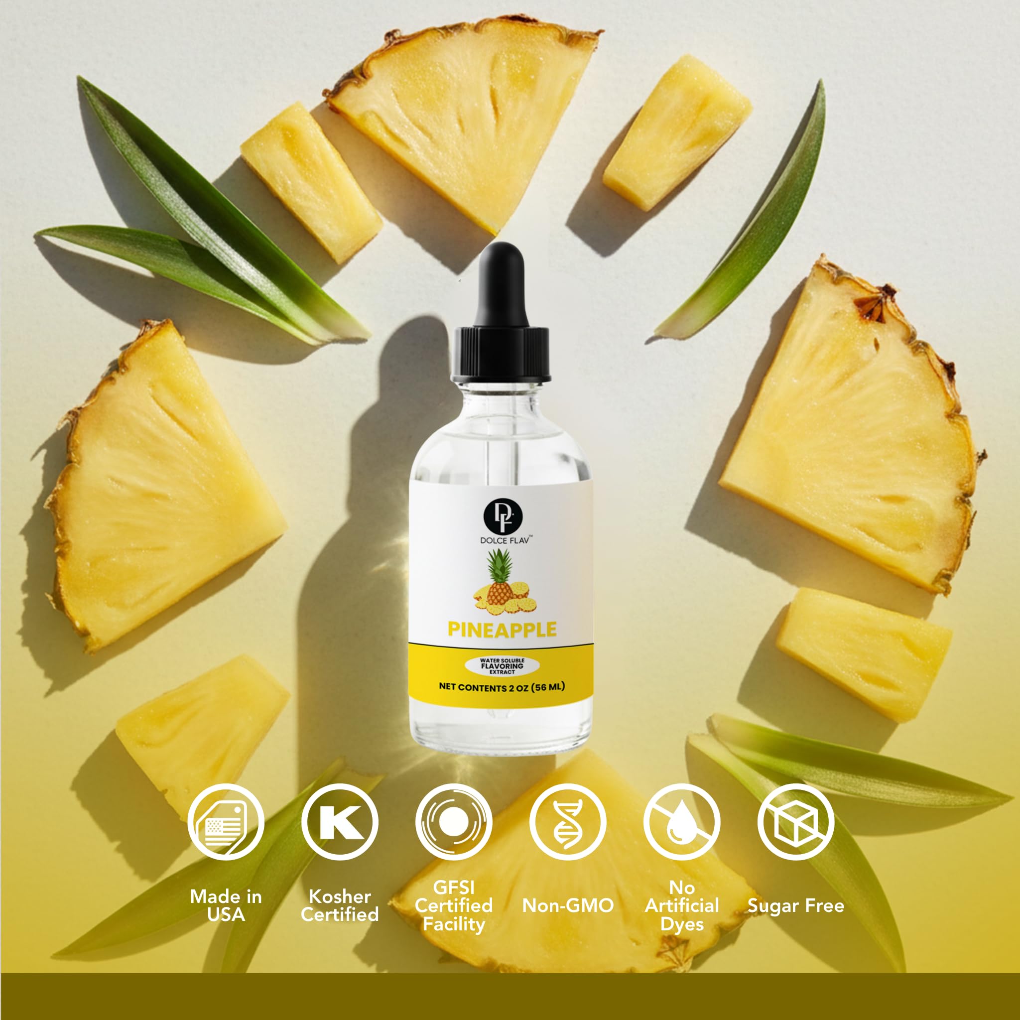Dolce Flav pineapple extract closeup highlights tropical aroma