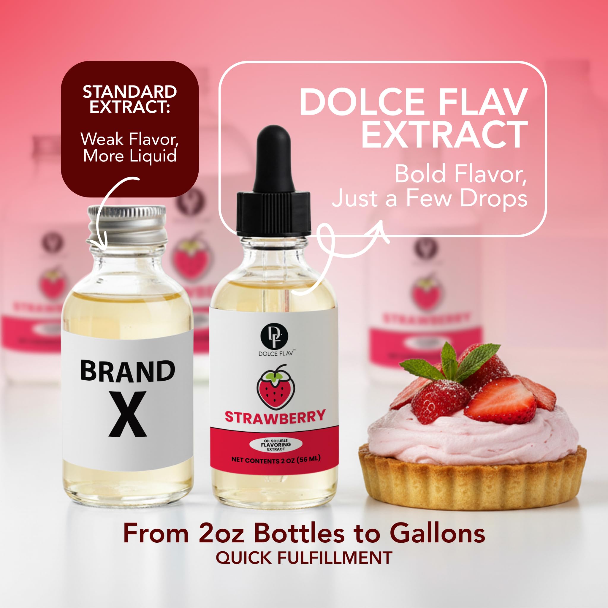 Dolce Flav Strawberry Extract flavors cookies with brightness.