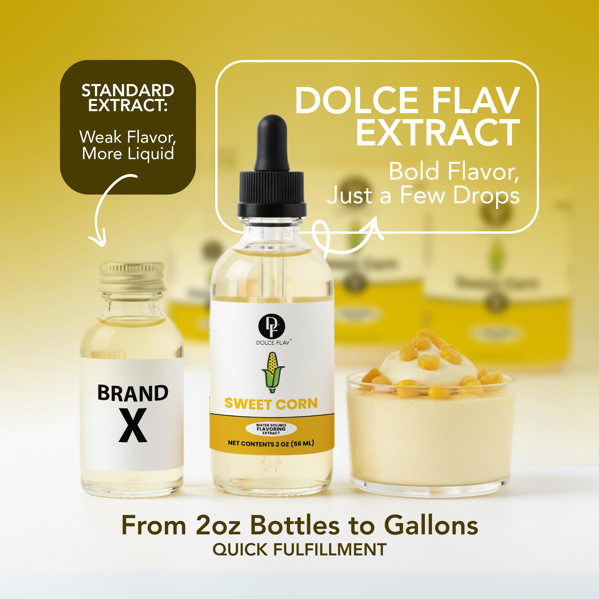 Dolce Flav corn flavor drizzle over cornbread batter for aroma.
