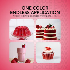 Dolce Flav water-soluble color blends smoothly into icings, batters, and drinks.