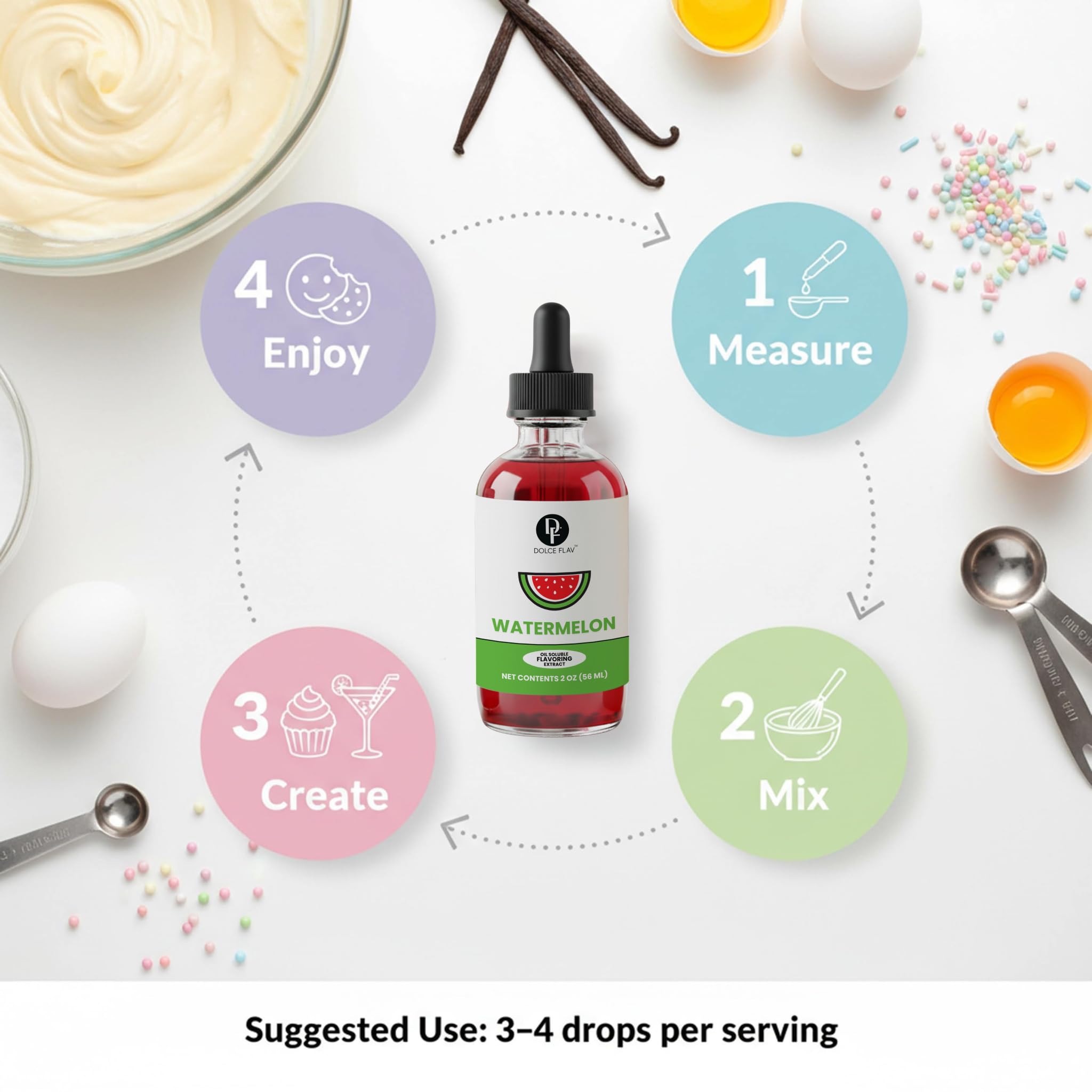 Gummies infused with Dolce Flav Watermelon Extract for vibrant color and taste.