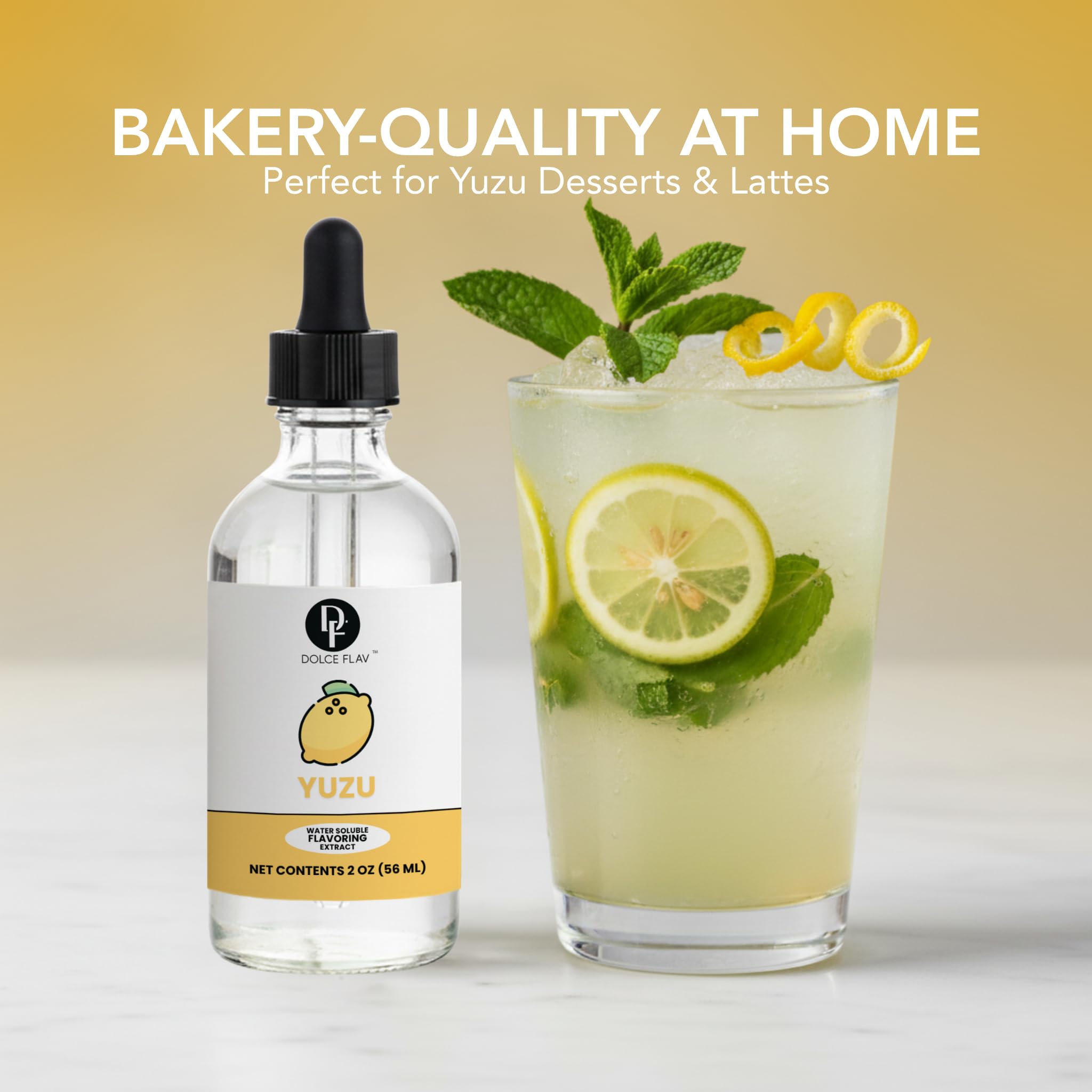 Dolce Flav Yuzu Kosher label indicating clean ingredients.