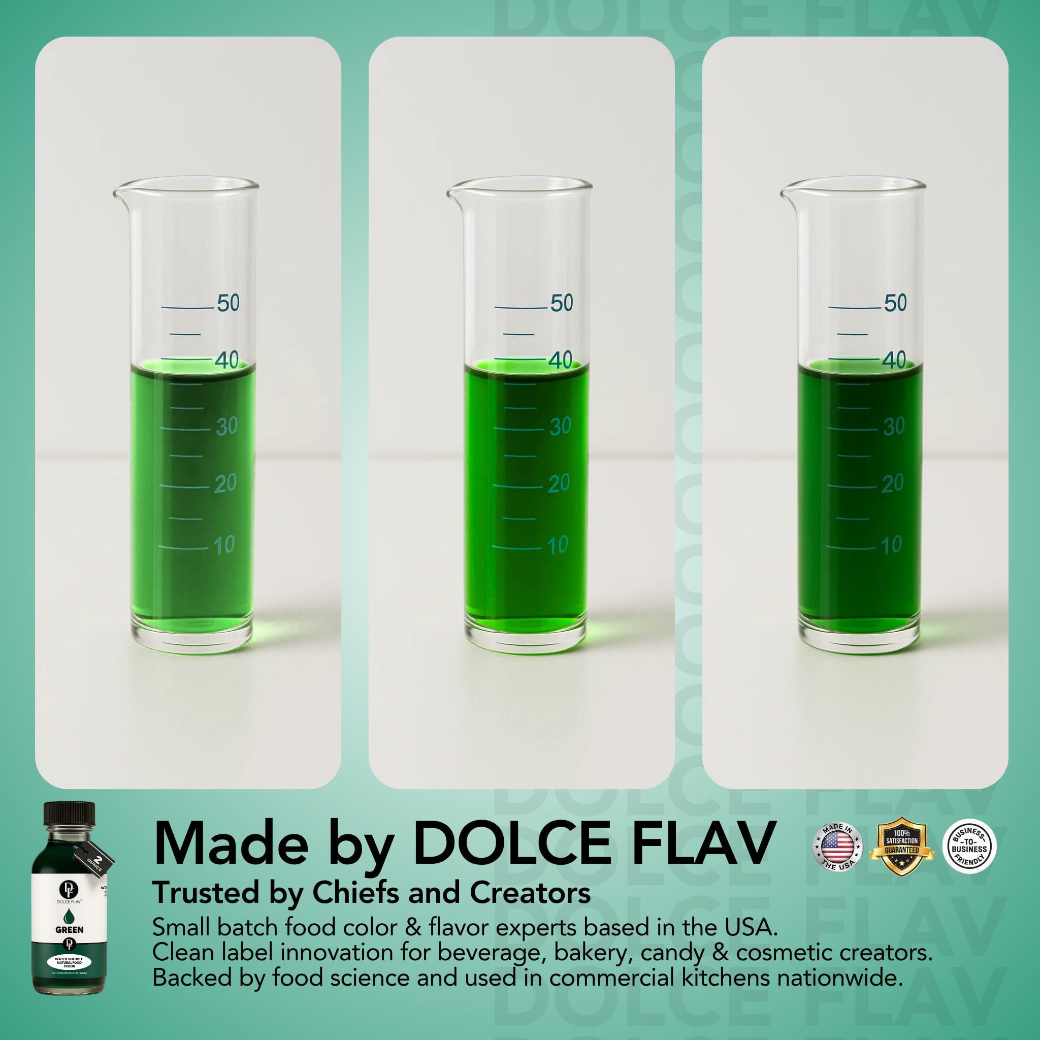 Dolce Flav made in USA facility logo on product box.