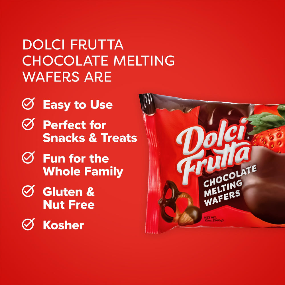 Dolci Frutta wafers in microwave-ready bowl melting smoothly for quick dips.