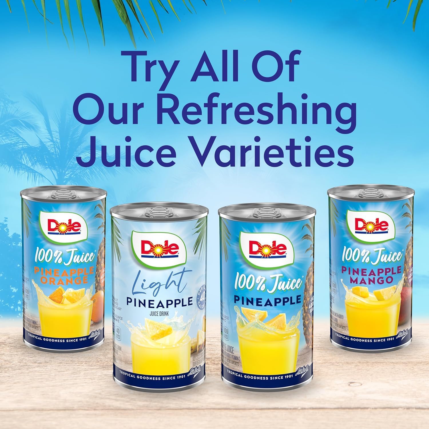 Chilled Dole juice ready for smoothie or mocktail.