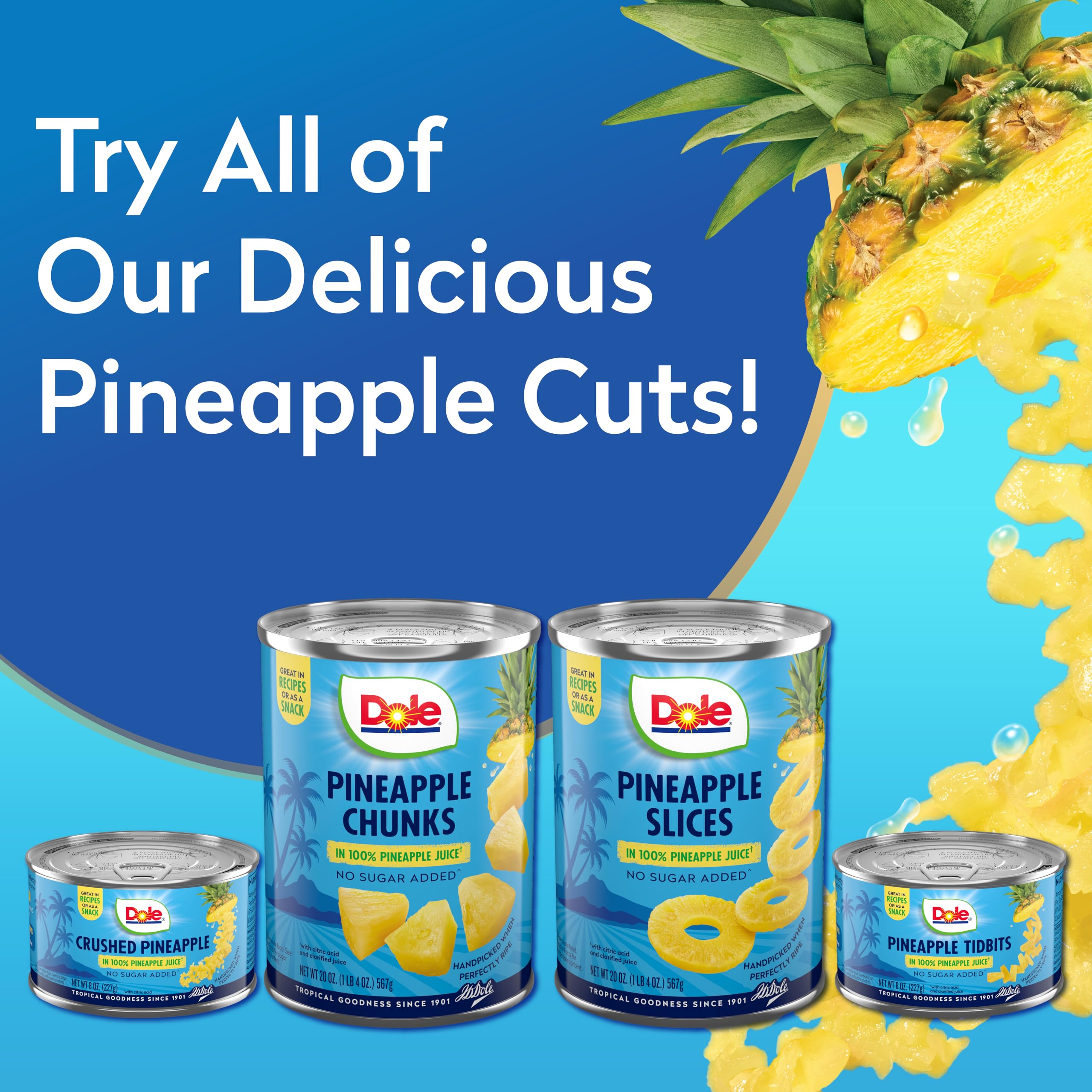 Dole crushed pineapple served in bowl for quick topping