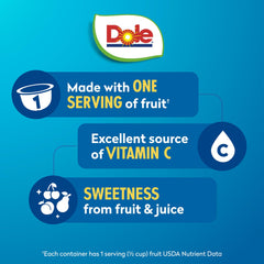 Dole Cherry Mixed Fruit cups in lunchbox, ready-to-eat snack.