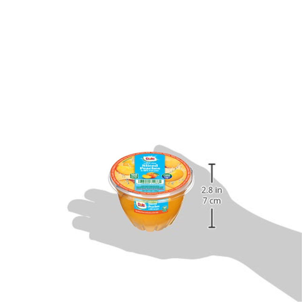 Dole Fruit Bowls Diced Peaches fridge-ready snack anytime.