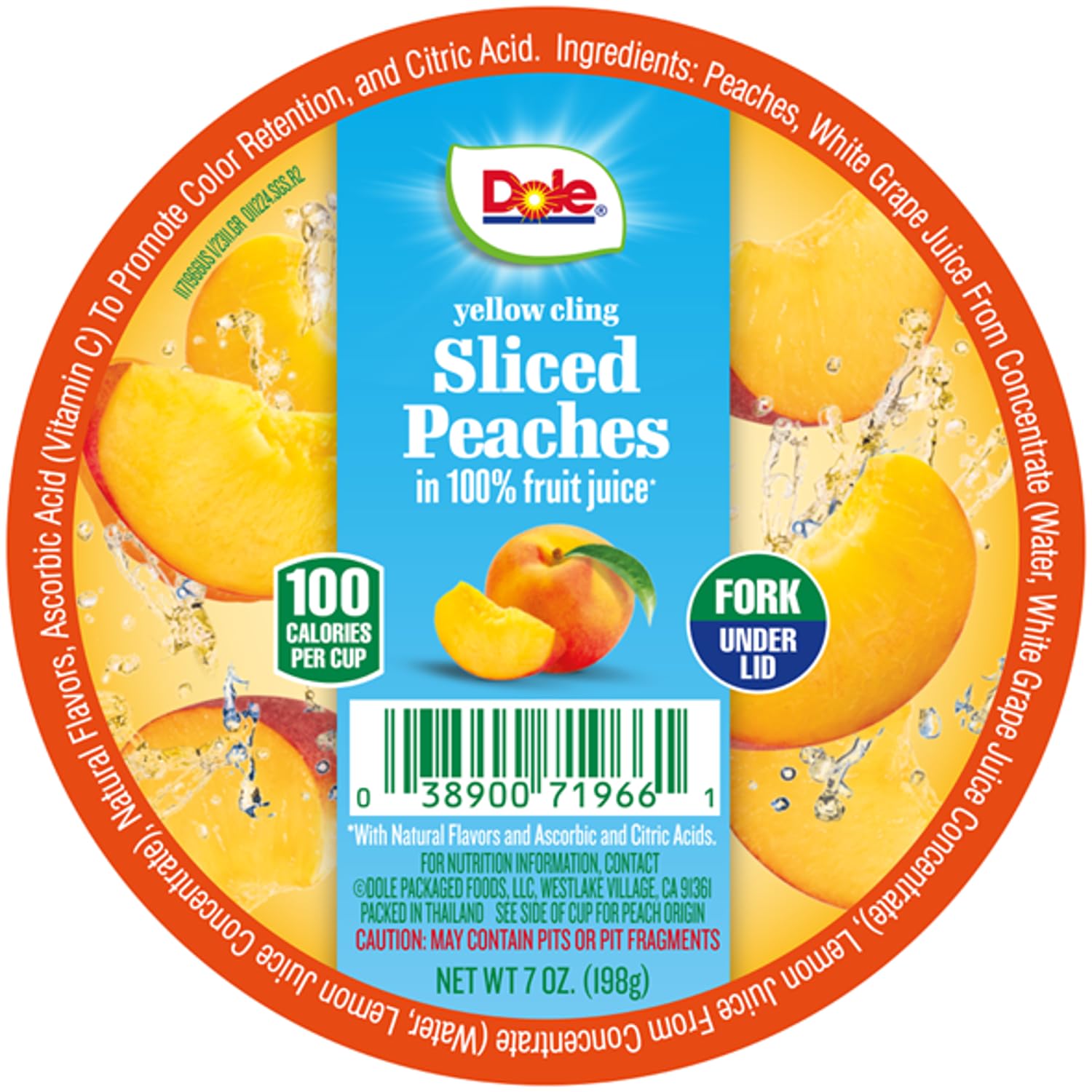 Dole Fruit Bowls Diced Peaches vitamin C boost for the family.