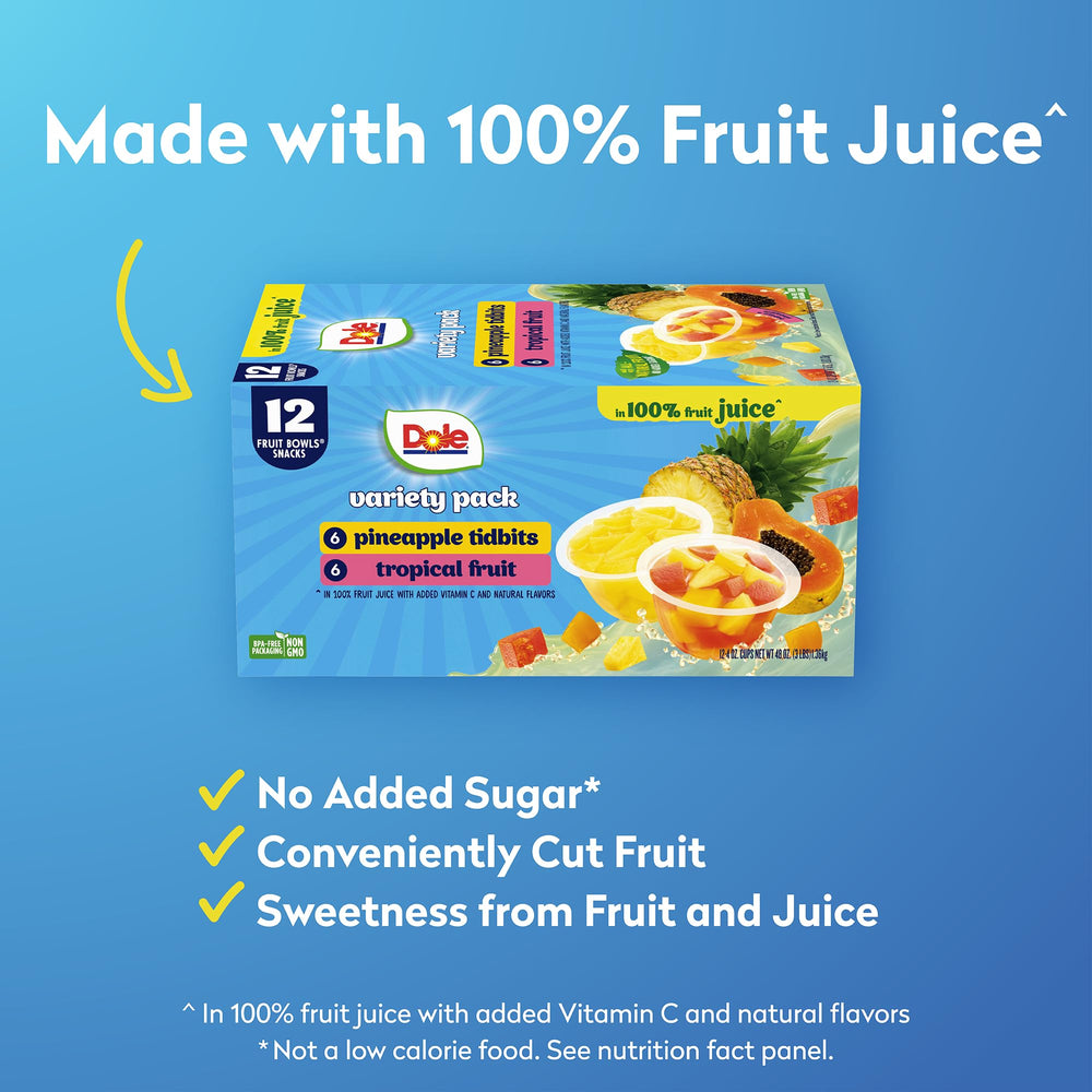 Dole Fruit Bowls inside refrigerator, ready to chill and serve.