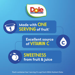 Dole Fruit Bowls Diced Peaches provide gluten-free, dairy-free snacking for kids.