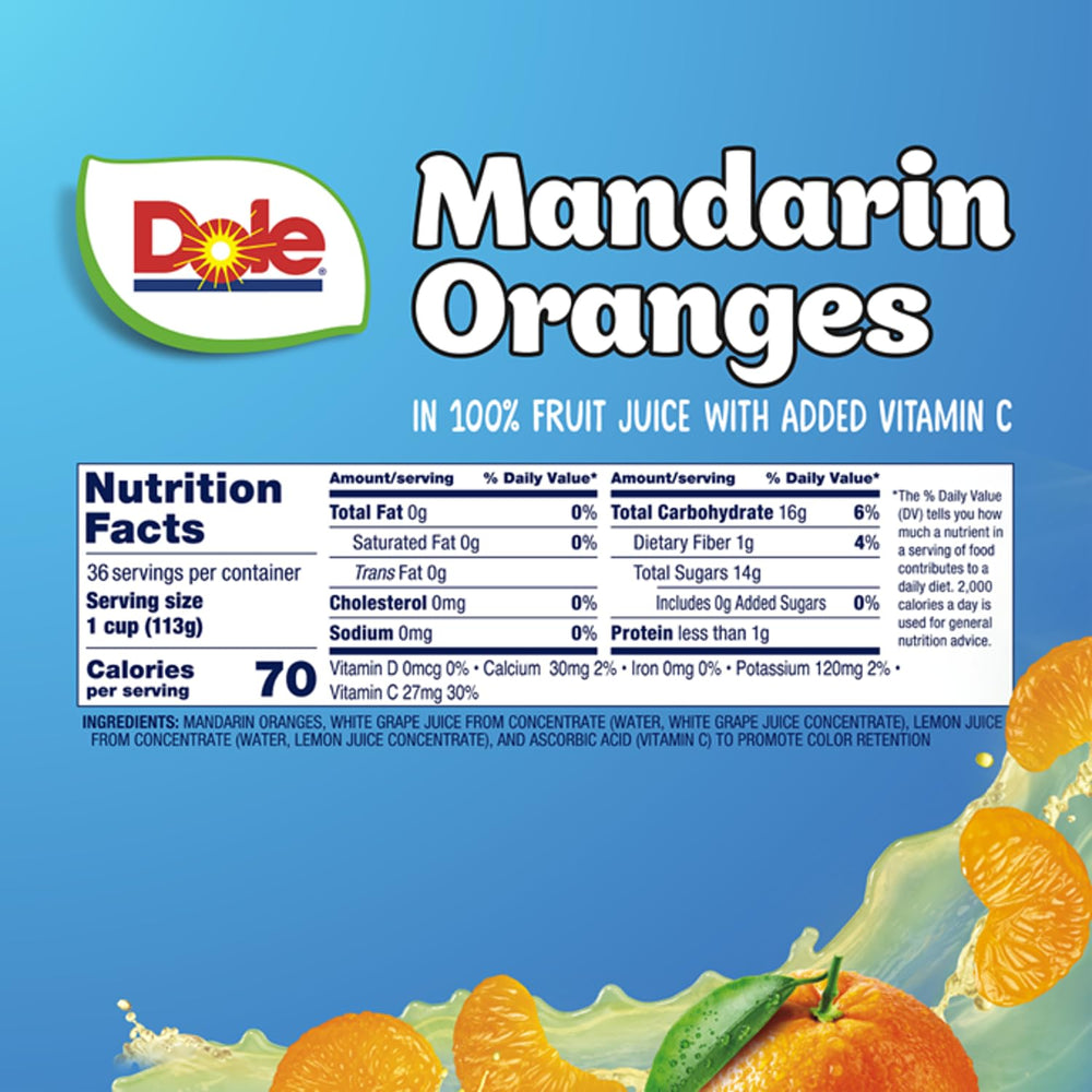 Dole Fruit Bowls Mandarin Oranges – convenient lunch snack with no prep needed.