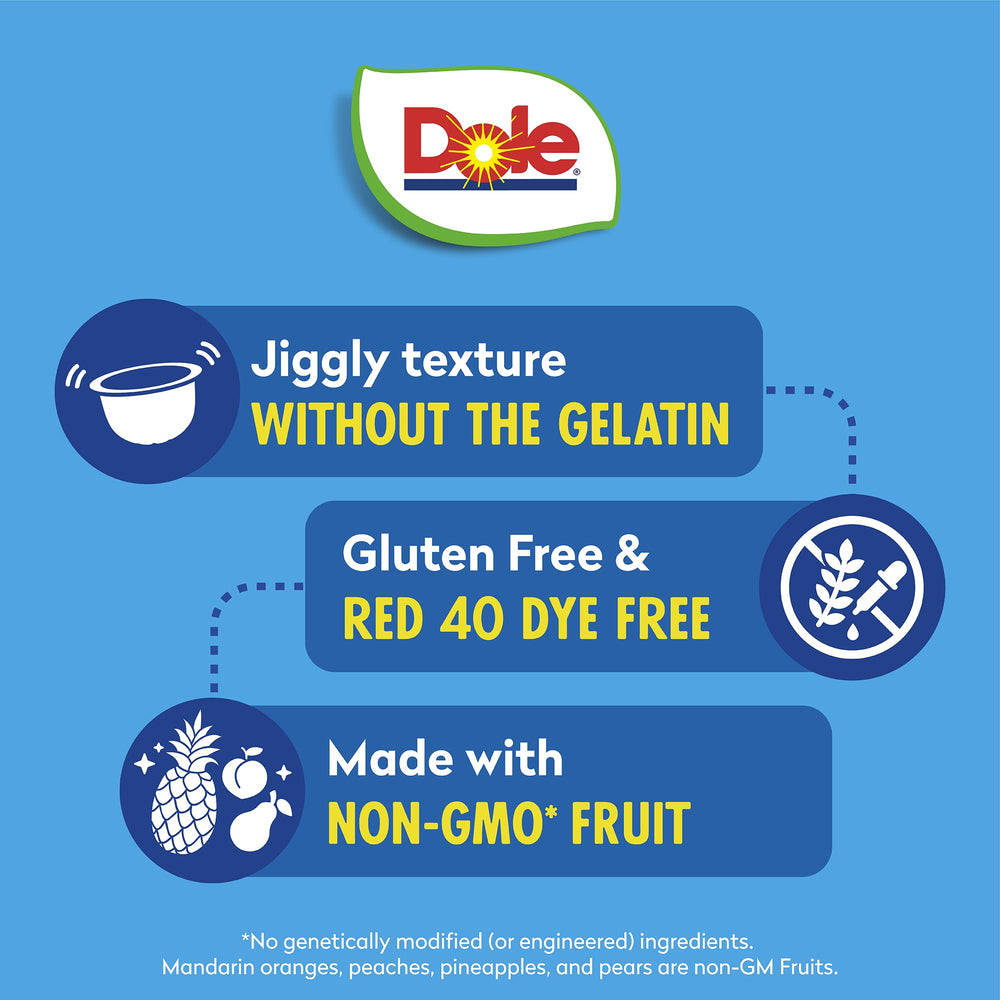 Dole Fruit Bowls Mixed Fruit in Gel, colorful single-serve cup