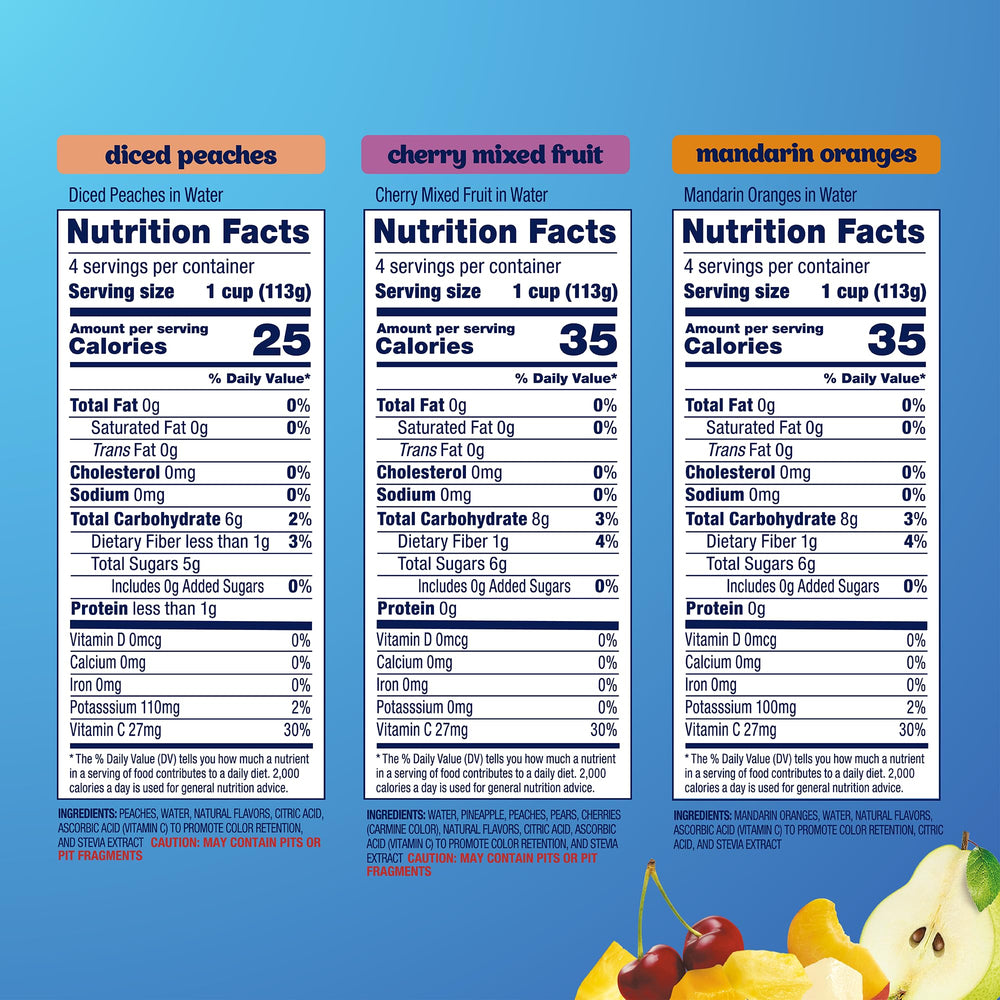 Dole no sugar added fruit bowls packaging, ready for pantry storage.
