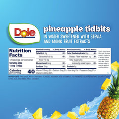 Dole Fruit Bowls packaging shows no sugar added for easy on-the-go snacks.