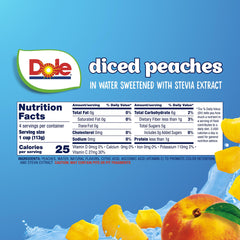 Dole Fruit Bowls no sugar added peaches in a cup for kids