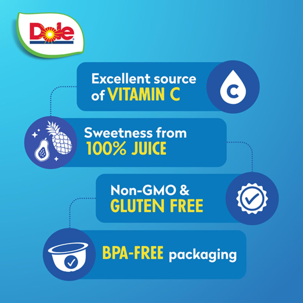 Dole Fruit Bowls on-the-go packaging, portable snack for busy days