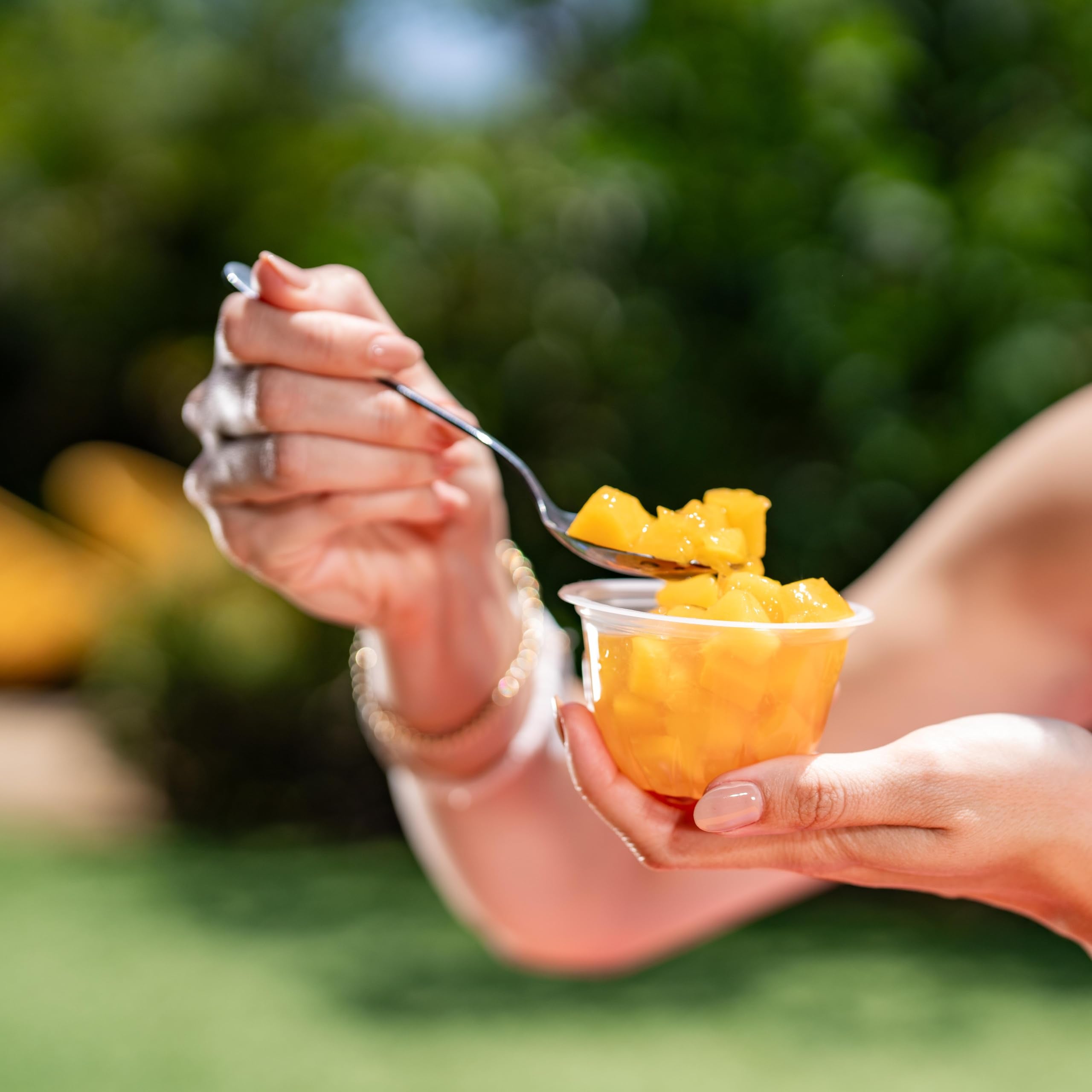 Dole Fruit Bowls packaged display suggests pantry-friendly, grab-and-go snacks.