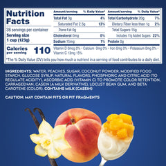DOLE Parfait close-up shows juicy peaches with silky crème.