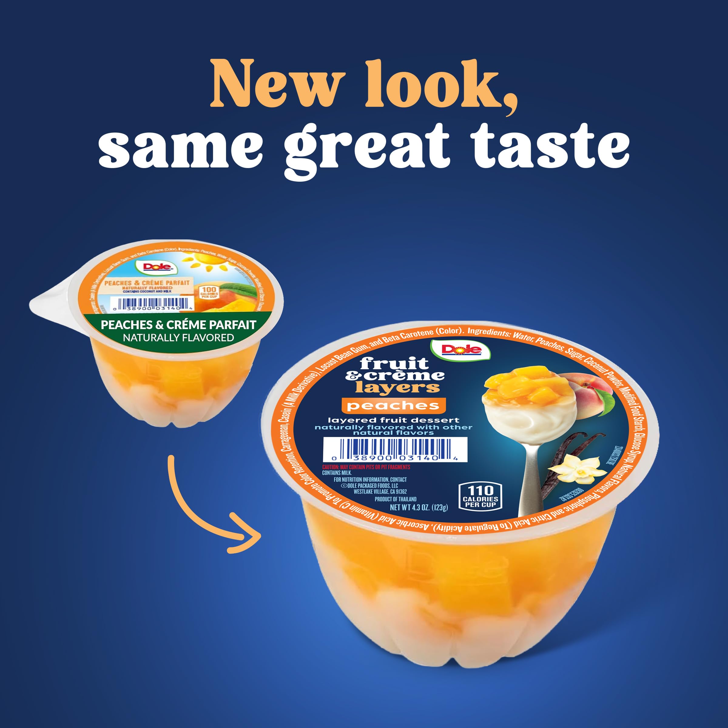 DOLE Peaches & Creme Parfait snack is kid-friendly and portable.