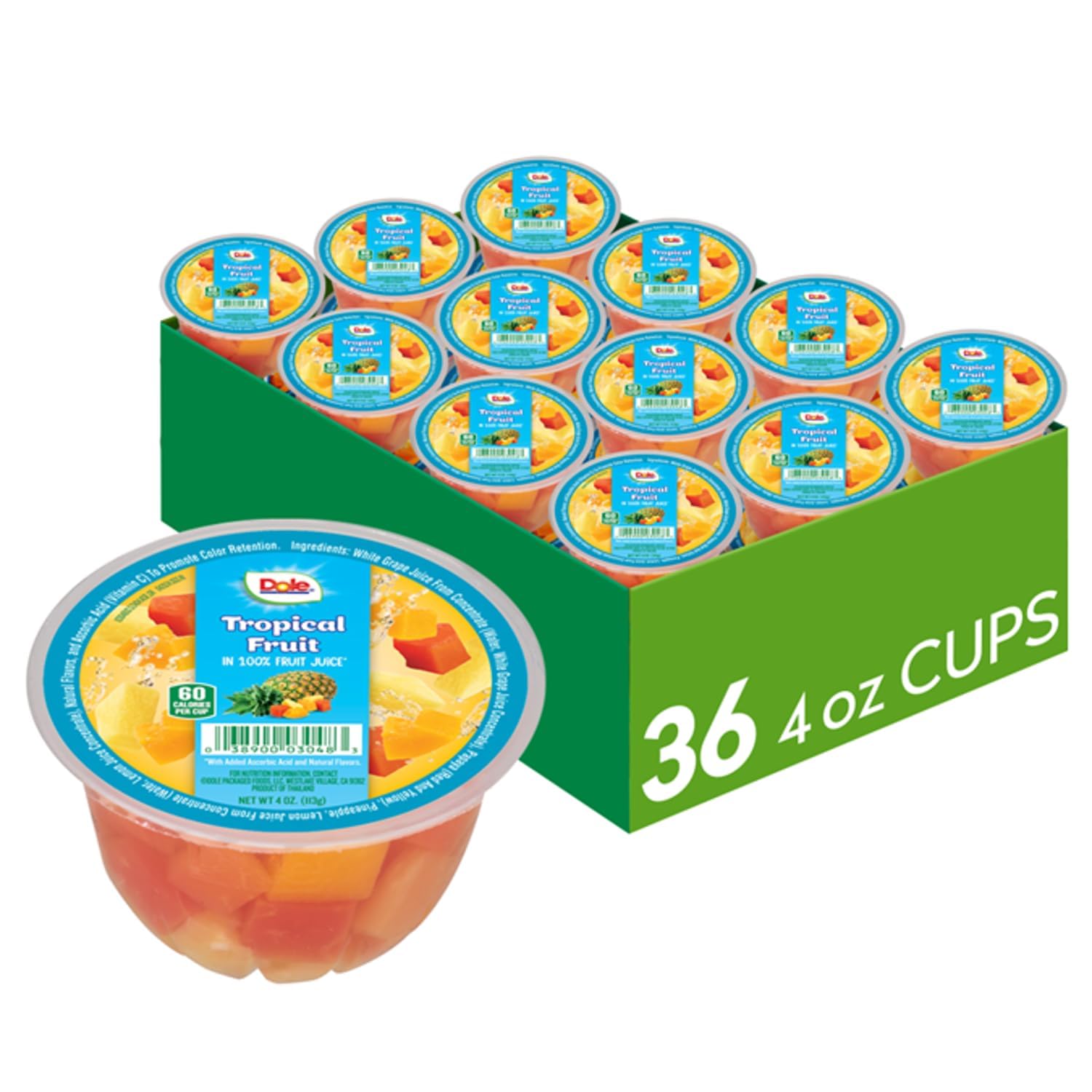 Dole Fruit Bowls Tropical Fruit in 100% Juice cup ready for on-the-go snacking