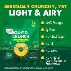Resealable Dole Good Crunch pack keeps bites fresh on the go.