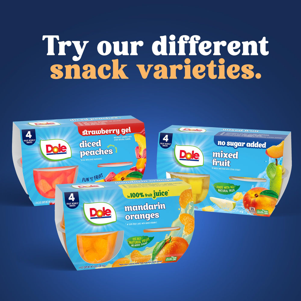 Dole Peaches & Creme Parfait non-GMO peaches detail.