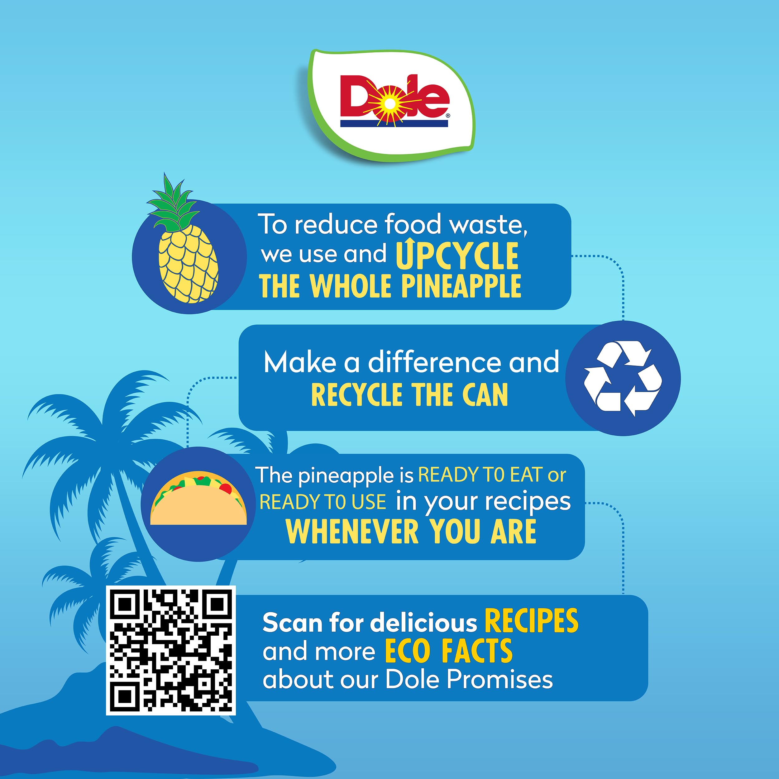 Dole pineapple chunks poured into a smoothie for natural sweetness.