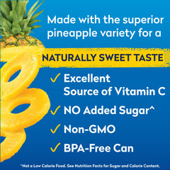 Dole pineapple slices canned fruit in juice for convenient, vitamin-rich snacking.
