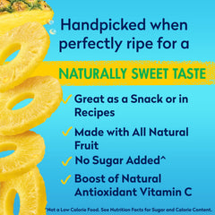 Dole Pineapple Slices Vitamin C boost label, refreshing fruit choice.