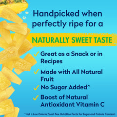 Dole Pineapple Tidbits in 100% juice close-up emphasizes natural fruit quality