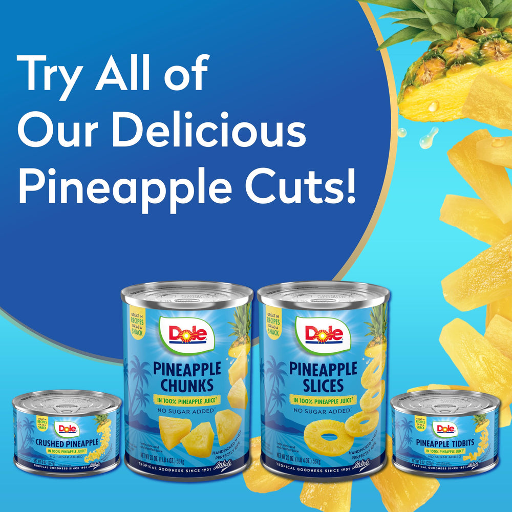Dole Pineapple Tidbits on yogurt topping adds color and flavor